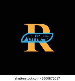 Letter R logo design template