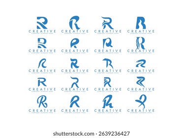 letter r logo design template collection, Usable for Business, Branding and Technology Logos. Flat Vector Logo Design Template Element