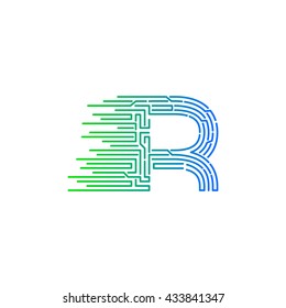 Letter R logo design template,technology,electronics,digital,logotype
