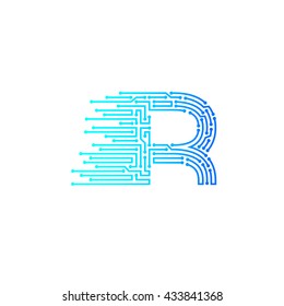 Letter R logo design template,technology,electronics,digital,logotype