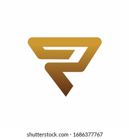 Letter R logo design, triangle vector logo