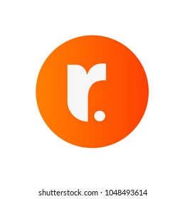 Letter R Logo. R Letter Design Vector Alphabet with Dot.