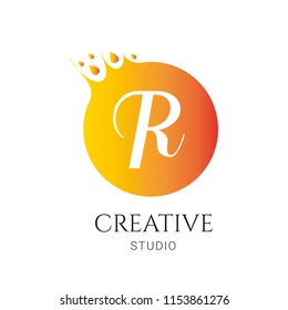 Letter R Logo, R Letter Design Vector with Wrinkle 