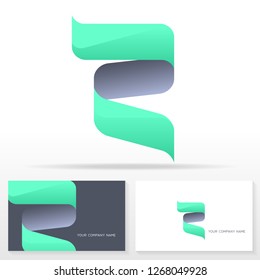 Letter R logo design vector sign - Stock vector emblem. Business card templates.