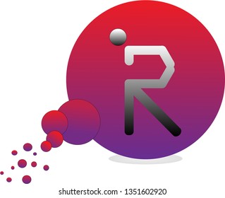 Letter R Logo. Letter R Design Vector with Bubble
