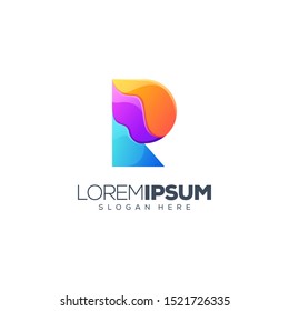 letter R logo design vector illustration