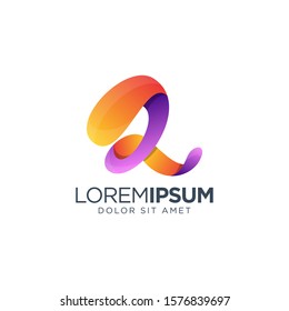 Letter R Logo Design vector illustration, colorful logo