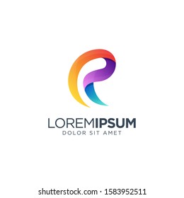 Letter R Logo Design vector illustration, colorful logo