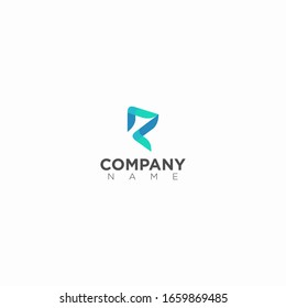 letter R logo design vector stock