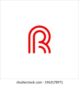 letter R logo design vector sign