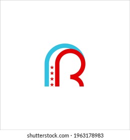 letter R logo design vector sign