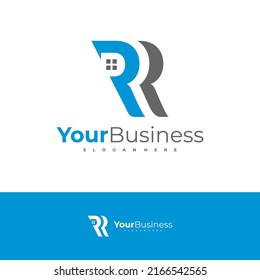 Letter R logo design vector template, Initial RR logo concepts illustration.
