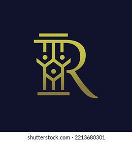 letter R logo design vector illustration. Letter R suitable for business and consulting company logos.Business offer,partnership icon.Corporate business and industrial logotype symbol