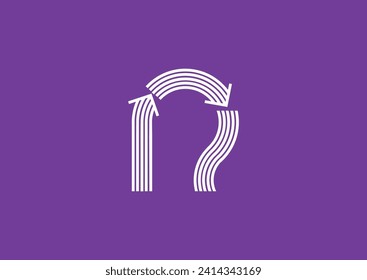 Letter R logo design vector illustration. Simple and elegant initial logo for brand. Letter R outline logo template company. Minimal R icon symbol, Logo design of R P in vector for construction, 