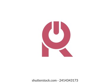 Letter R logo design vector illustration. Simple and elegant initial logo for brand. Letter R outline logo template company. Minimal R icon symbol, Logo design of R P in vector for construction, 