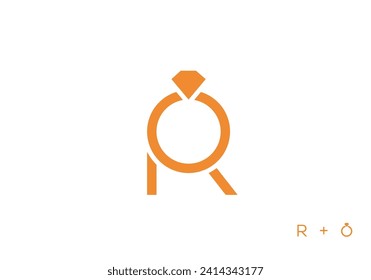 Letter R logo design vector illustration. Simple and elegant initial logo for brand. Letter R outline logo template company. Minimal R icon symbol, Logo design of R P in vector for construction, 