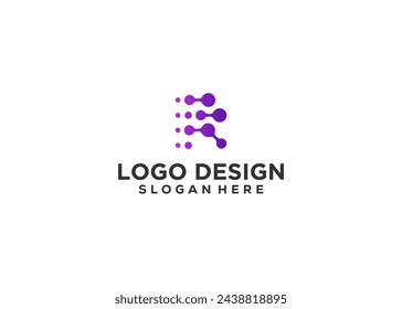 Letter R logo design vector illustration. Simple and elegant R initial logo