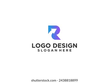 Letter R logo design vector illustration. Simple and elegant R initial logo