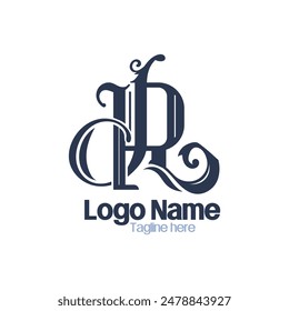 letter R logo design vector, vintage logo luxury