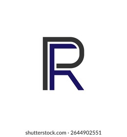 Letter R logo design vector on white backgrond.