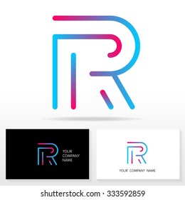 Letter R logo design vector sign. Business card templates.