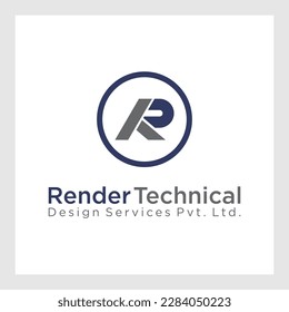 Letter R logo design.circle letter R logo template. letter R logo with simple style on white background