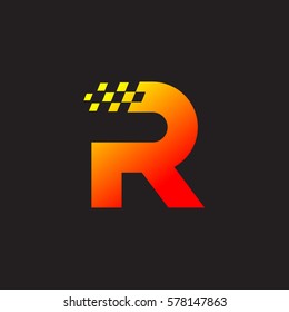 Letter R logo, fast speed, moving, delivery, Digital and Technology for your Corporate identity