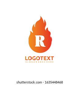 Letter R Logo Fire Flame Shapedesign Stock Vector (Royalty Free ...