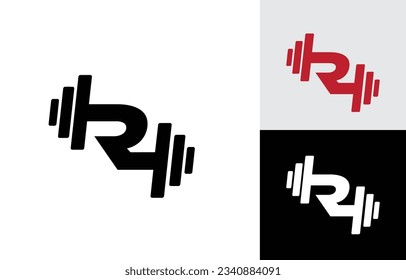 The letter r logo for fitness, is simple, easy to remember, and easy to click on various media