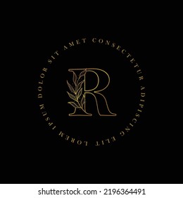letter R logo floral logo design. logo for women beauty salon massage cosmetic or spa brand