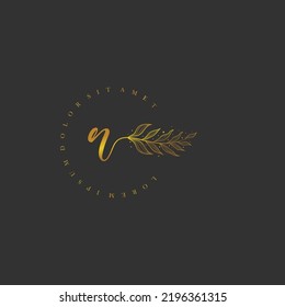 letter R logo floral handwriting logo design. logo for women beauty salon massage cosmetic or spa brand