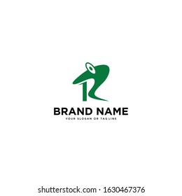 letter R logo and frog vector template