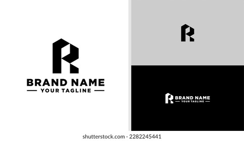 LETTER R LOGO FUTURISTIC GEOMETRIC MODERN EDITABLE