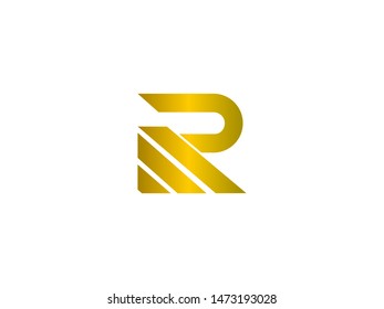 Letter R logo with Gold icon design template