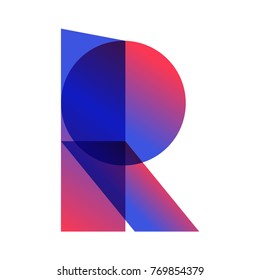 Letter R. Logo, icon, badge, symbol concept. Vector illustration on white background.