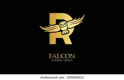 Letter R logo icon combine with Falcon,Eagle icon design vector illustration