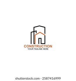 letter r logo icon for construction with creative illustration