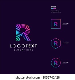 Letter R logo icon design template elements