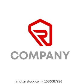 letter R logo icon design template sign
