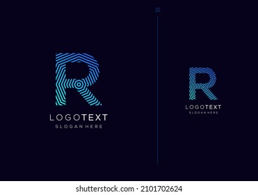 Letter R logo icon design template elements octagon