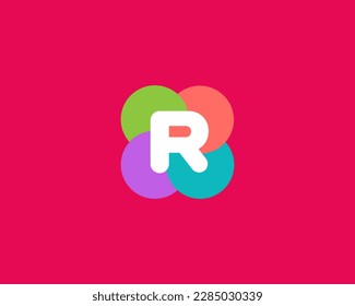Letter R logo icon design template elements