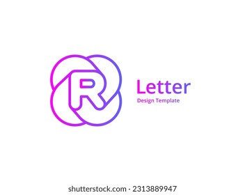 Letter R logo icon design template elements