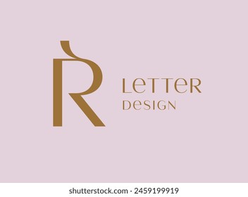 Letter R logo icon design. Classic style luxury monogram.