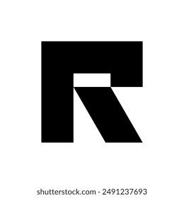 Letter R logo. Icon design. Template elements. Geometric abstract logos