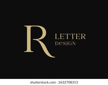 Letter R logo icon design. Classic style luxury monogram.
