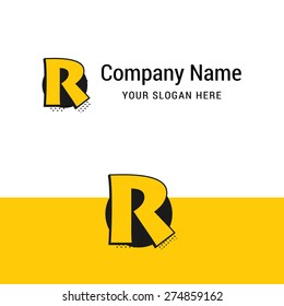 Letter r logo icon design | alphabet letter | Stylish yellow color corporate branding template design elements elements