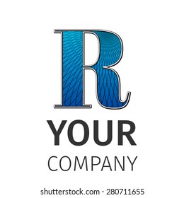 Letter R logo icon design template elements. Abstract guilloche Logo. Excellent vector illustration, EPS 10