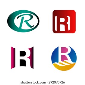 Letter r logo icon design template elements
