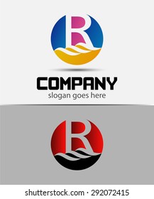 Letter R logo icon design template elements
