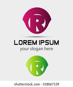 Letter r logo icon design template elements

